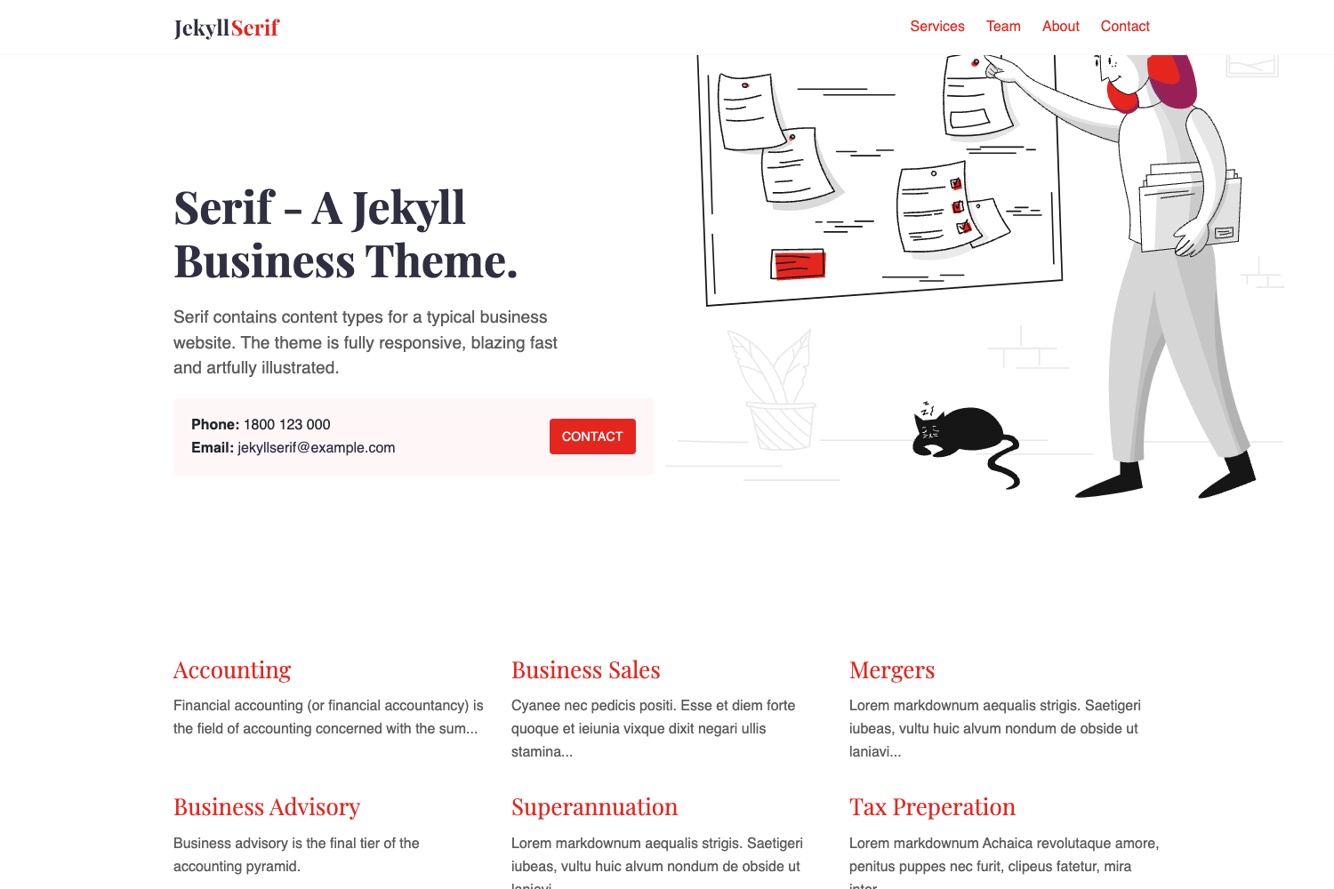 Screenshot of Jekyll Serif Theme