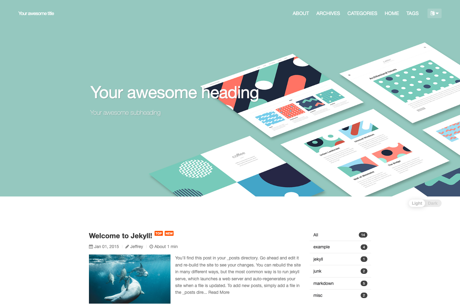 Screenshot of Jekyll Theme Yat