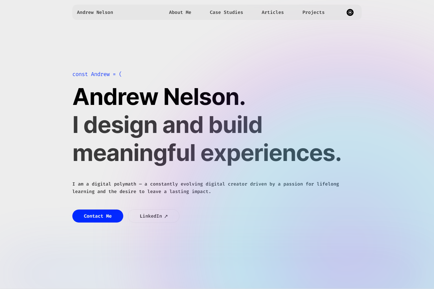 Screenshot of Andrew Nelson