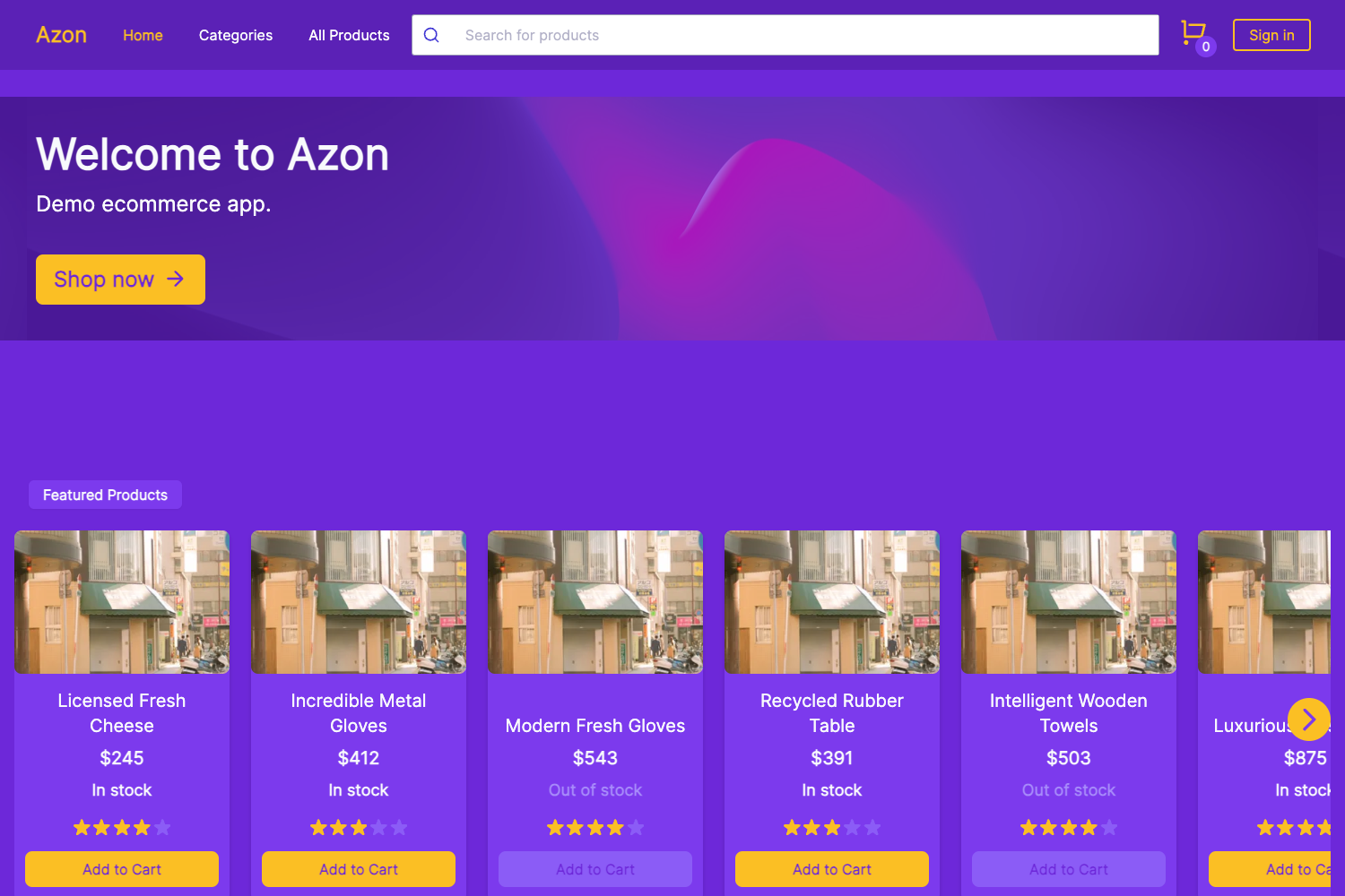 Screenshot of Azon Shop