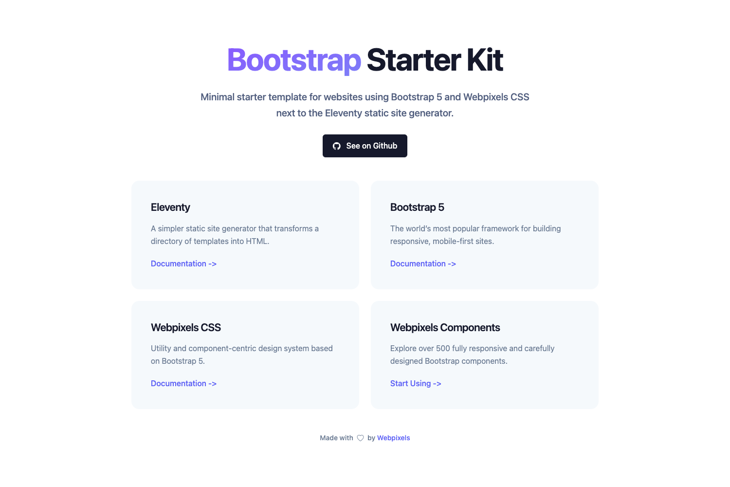 Screenshot of Bootstrap Starter Kit