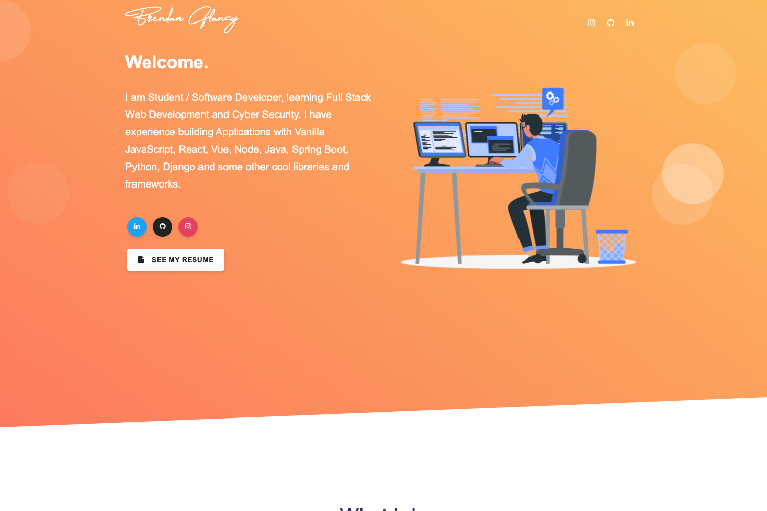 Screenshot of Brendan Glancy