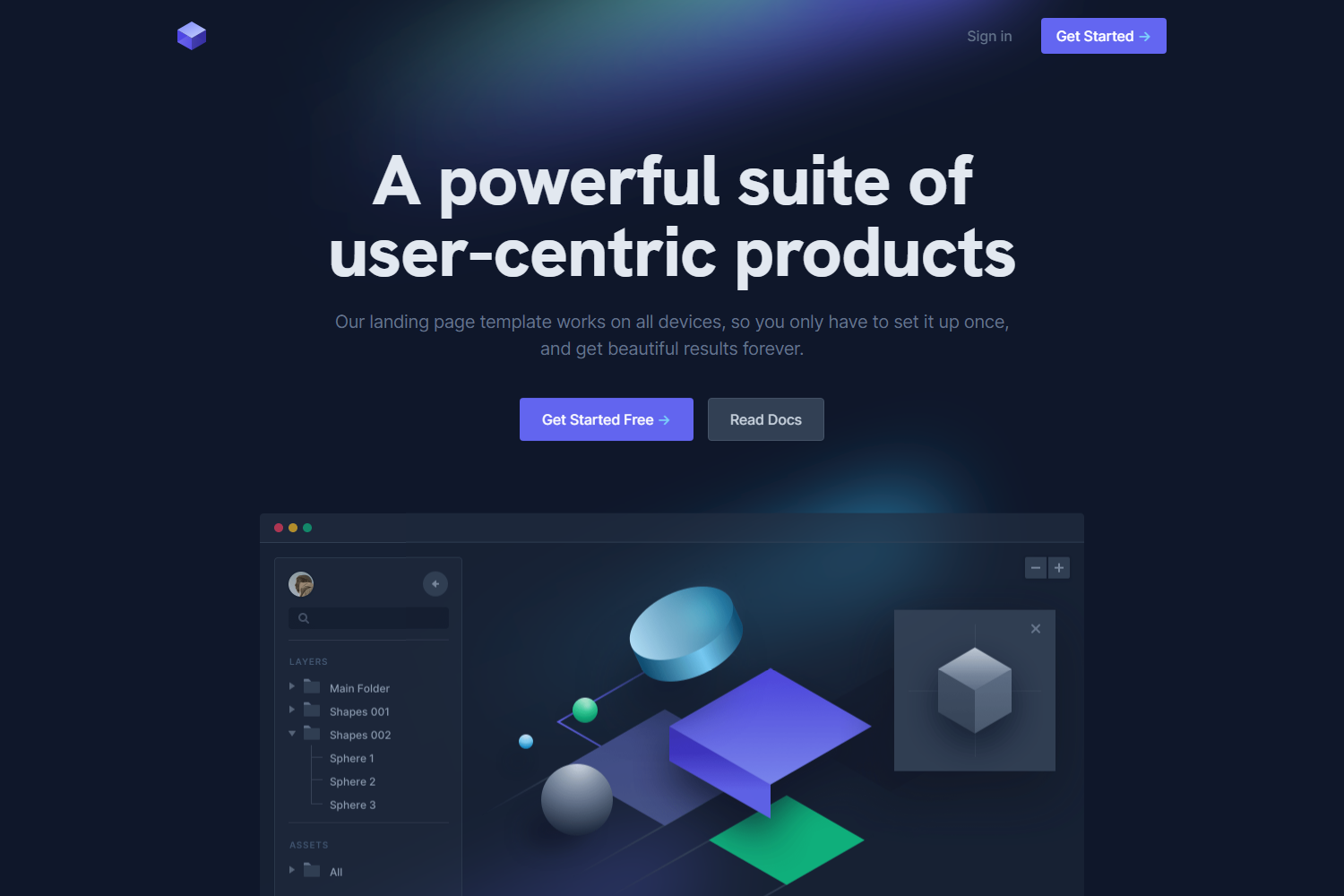 Screenshot of Cube - Next.js template