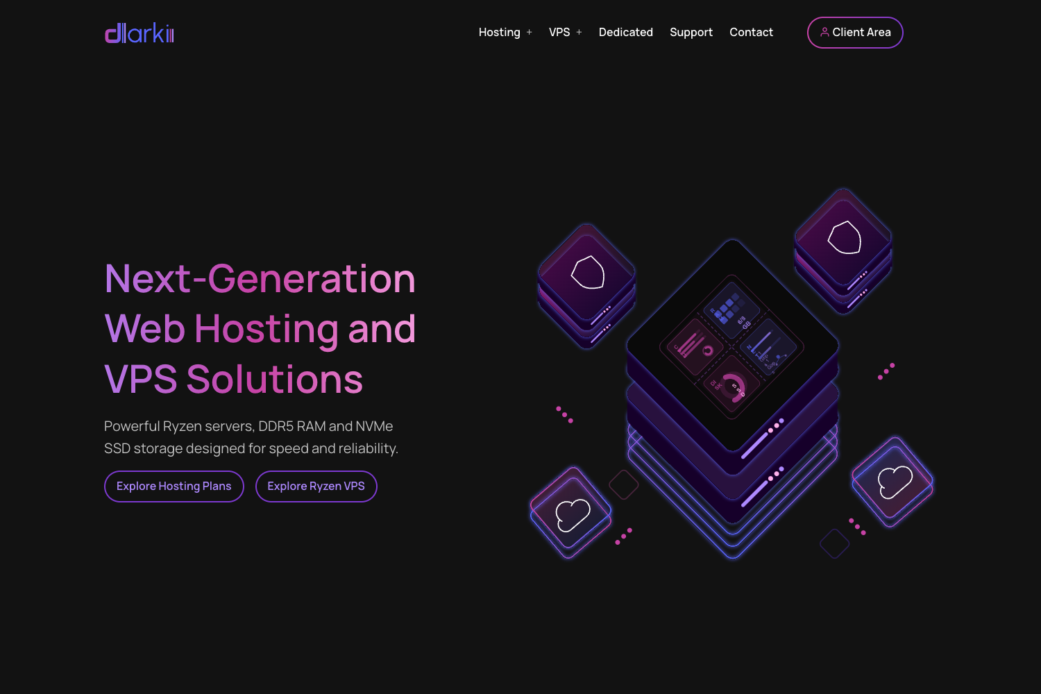 Screenshot of Darki - Nextjs Template for Web Hosting