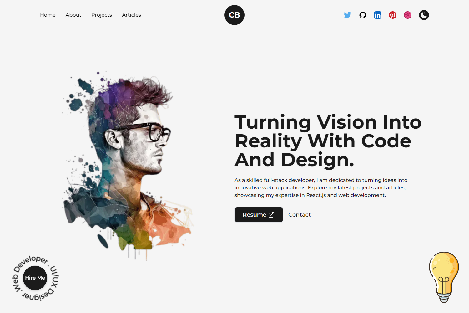 Screenshot of Developer Portfolio Starter