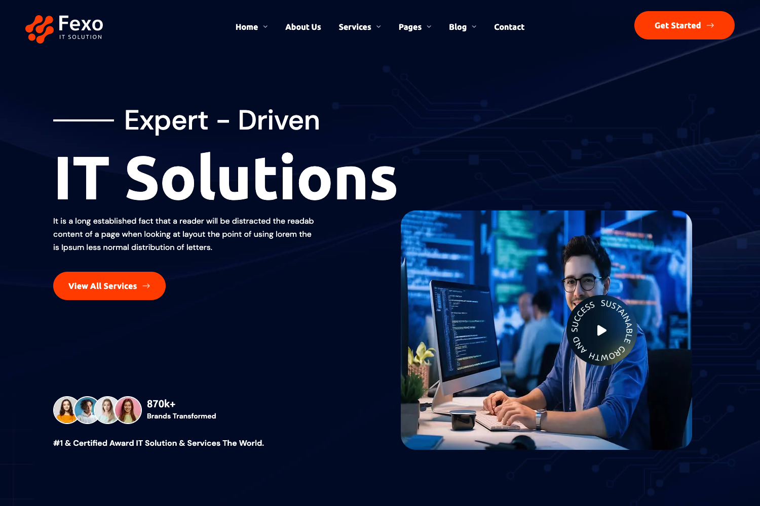 Screenshot of Fexo - IT Solution & Technology React NextJS Template