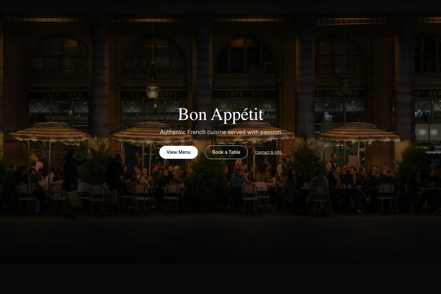 Screenshot of Free Next.js Tailwind CSS Restaurant Template