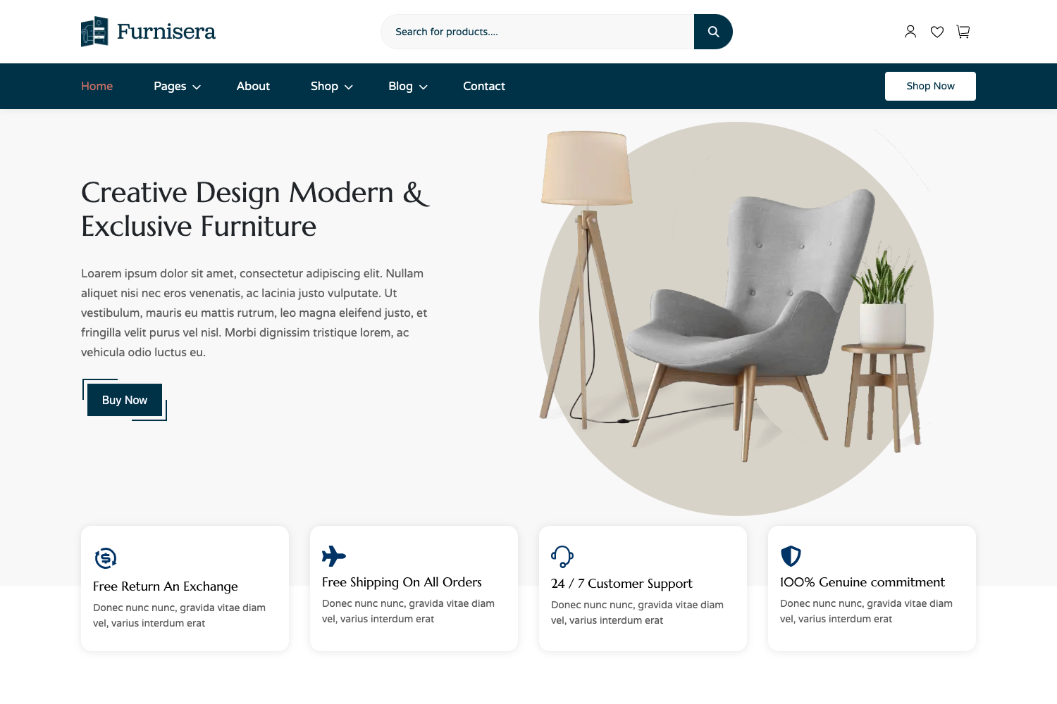 Screenshot of Furnisera - Next.js Furniture Ecommerce Website Template
