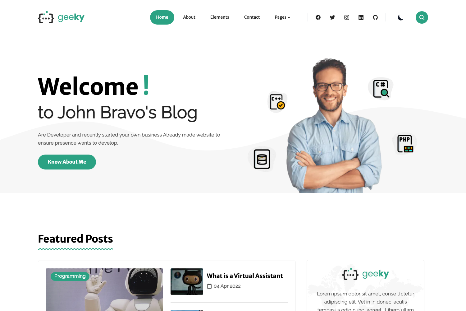 Screenshot of Geeky Nextjs