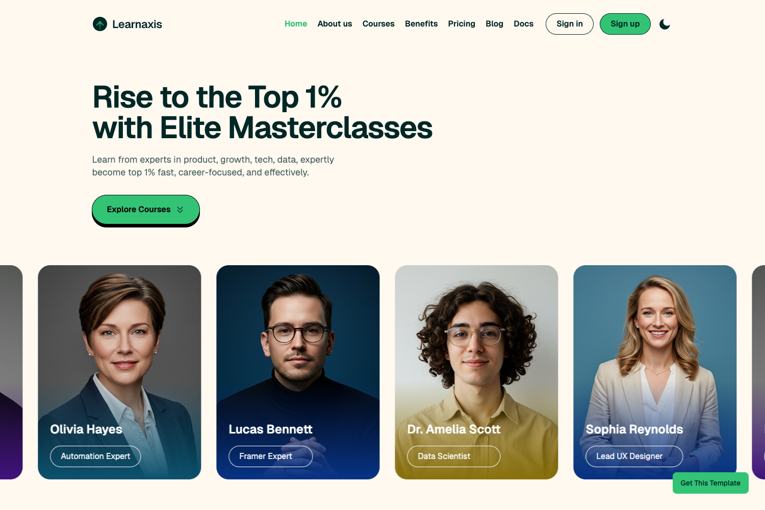 Screenshot of Learnaxis Education Next.js Website Template