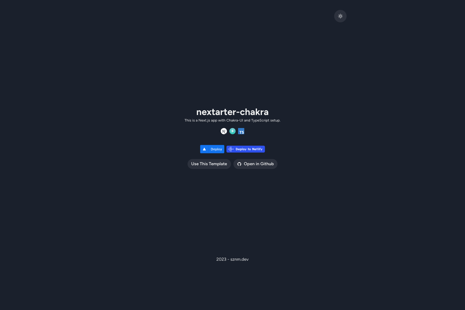 Screenshot of Nextarter Chakra