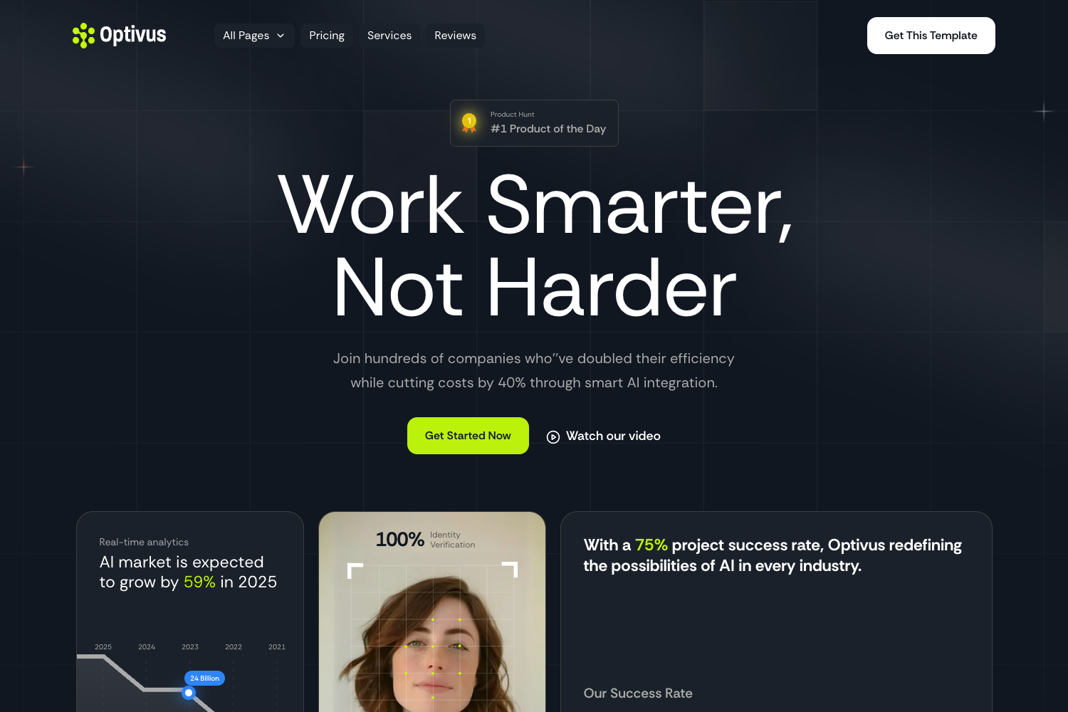 Screenshot of Optivus Nextjs