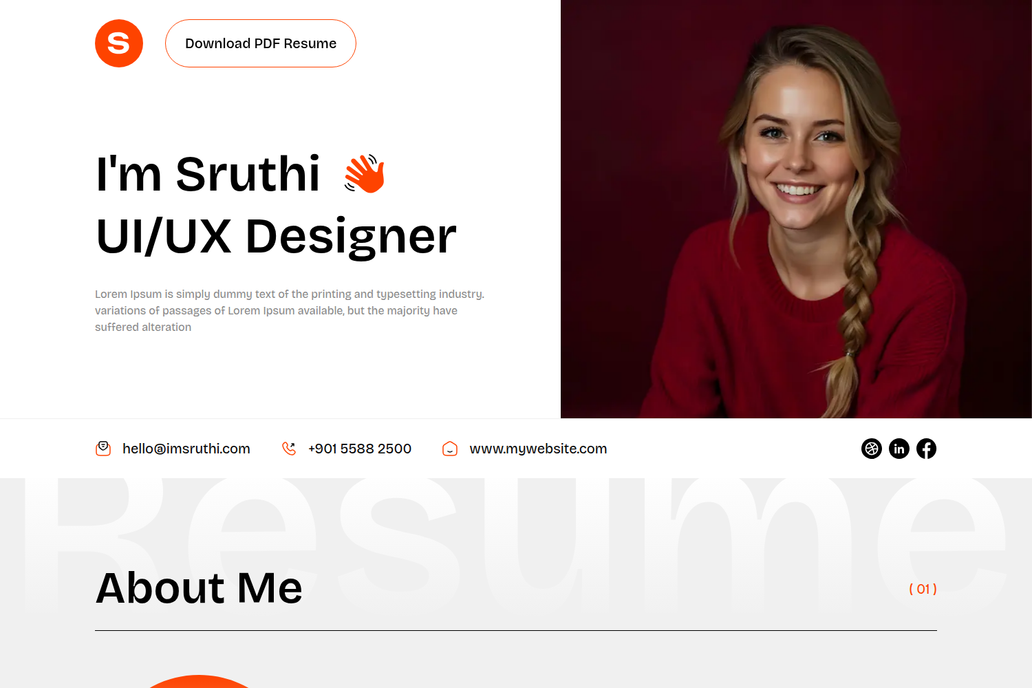 Screenshot of Resume NextJs Template