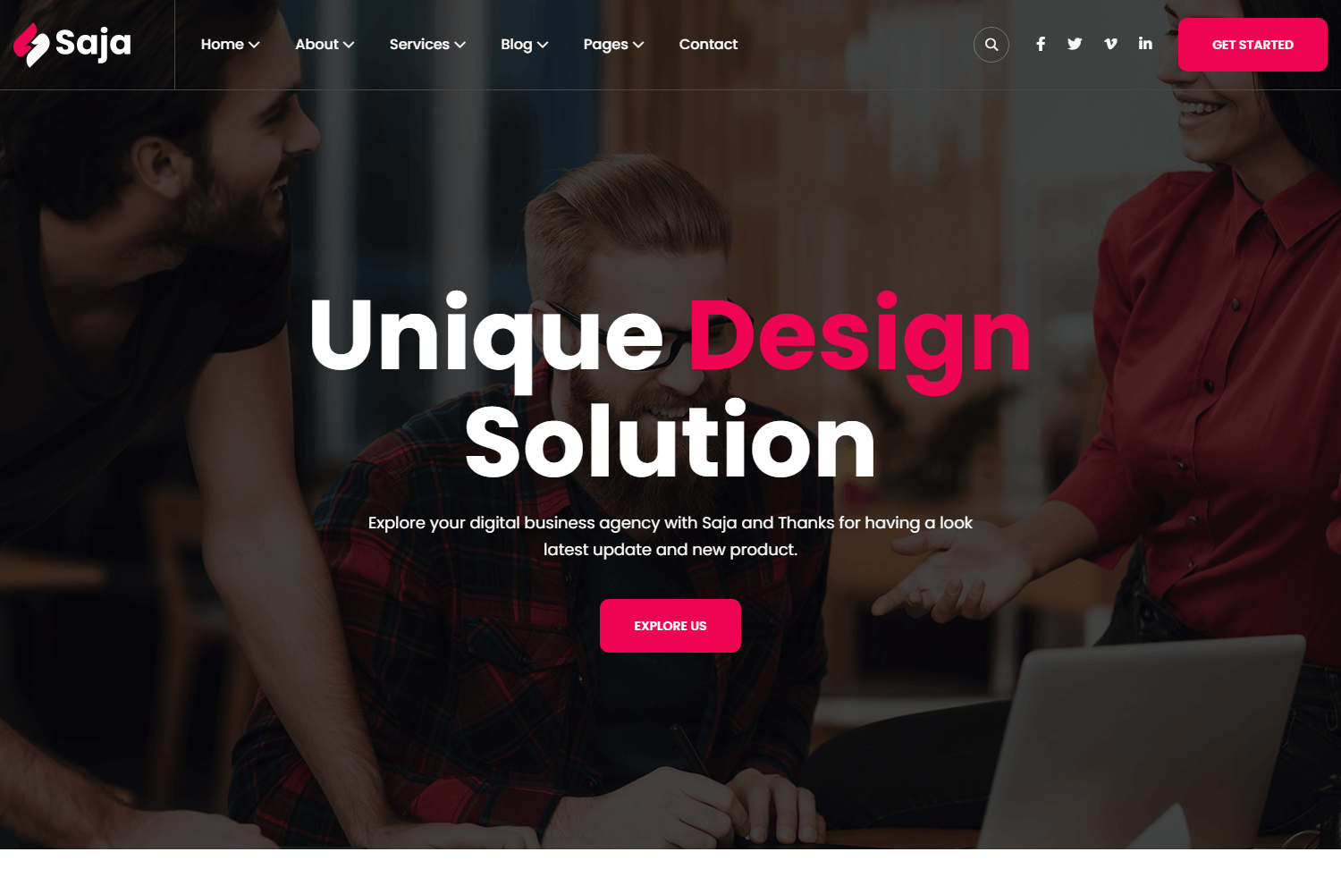 Screenshot of Saja - Nextjs portfolio template