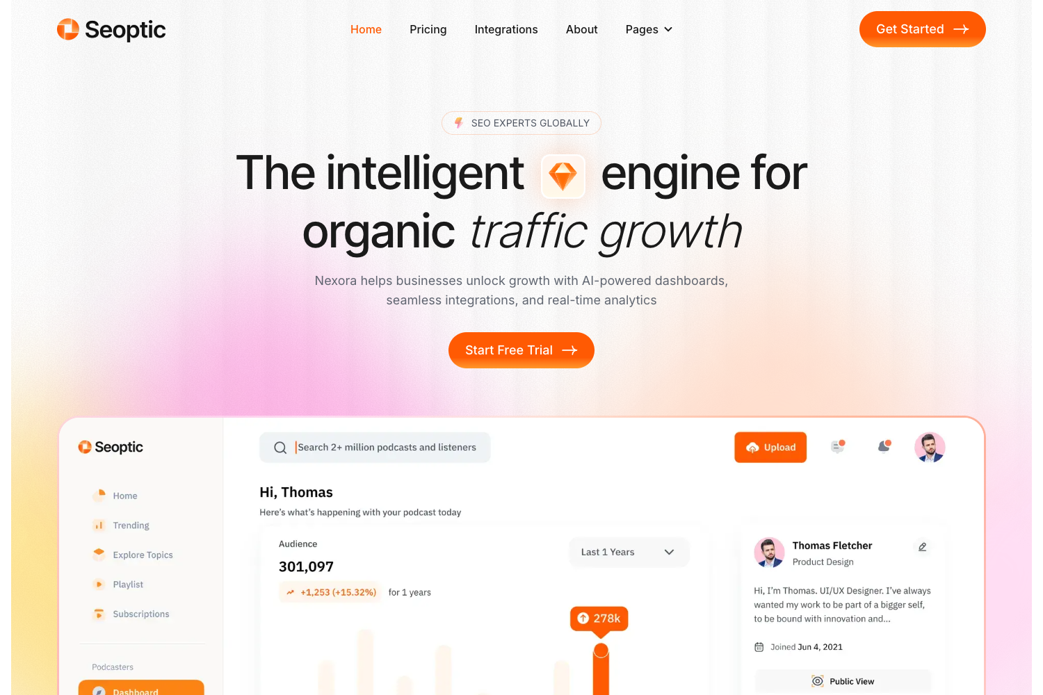 Screenshot of Seoptic Nextjs