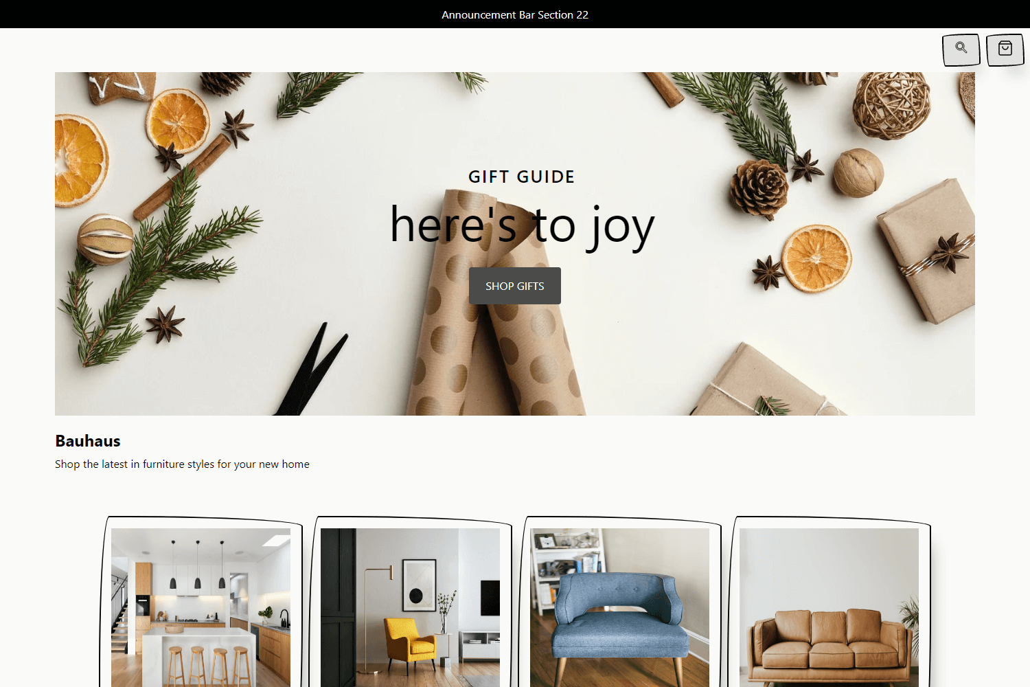 Screenshot of Shopify + Builder.io starter kit