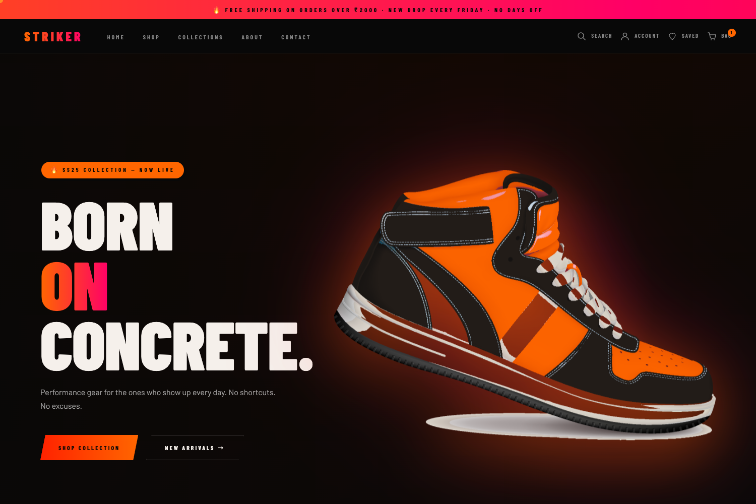 Screenshot of Striker — Dark Next.js Ecommerce Template