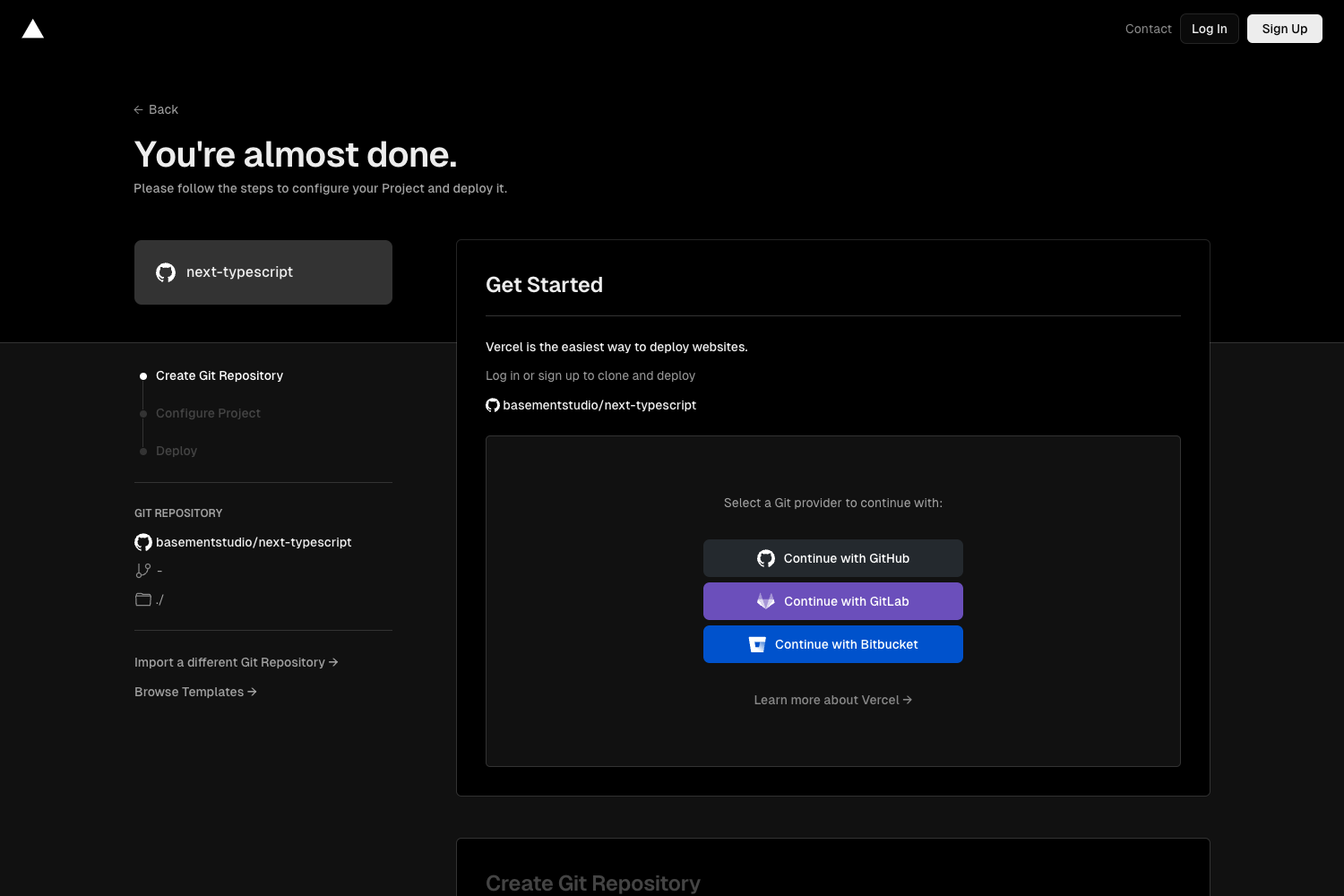 Screenshot of Next Typescript