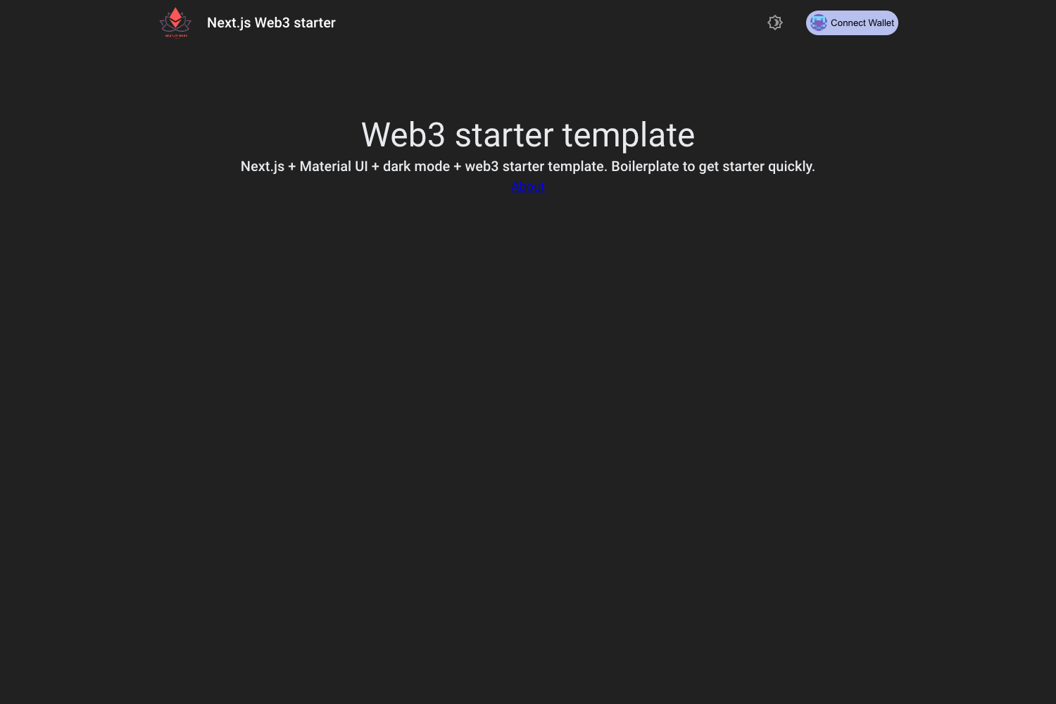 Screenshot of Nextjs Web3 Template