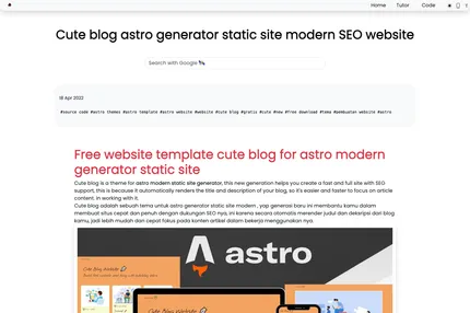 Screenshot of Cute Blog