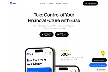 Screenshot of Savi — Software & Mobile App Template