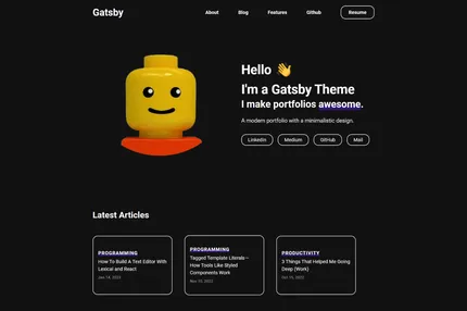 Screenshot of Portfolio Minimal