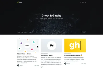 Screenshot of Gatsby Starter Ghost
