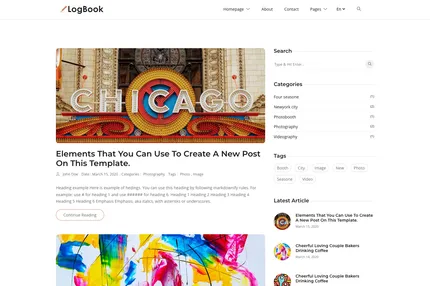 Screenshot of Logbook Bootstrap