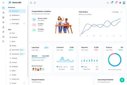 Screenshot of MaterialM Material Angular Dashboard Template