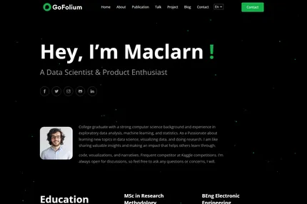 Screenshot of GoFolium Hugo