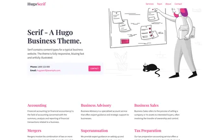 Screenshot of Hugo Serif Theme