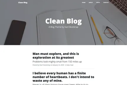 Screenshot of Clean Blog