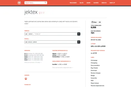 Screenshot of Jektex