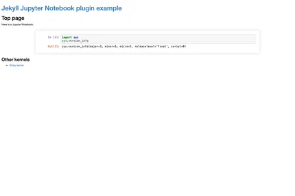 Screenshot of Jekyll Jupyter Notebook