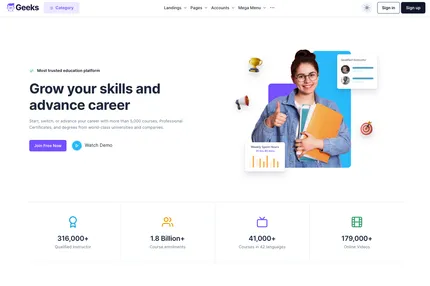 Screenshot of Geeks-NextJs-LMS-Courses-Theme