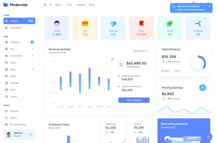 Screenshot of Modernize Next.Js Admin Dashboard