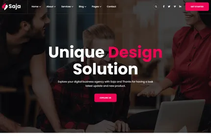 Screenshot of Saja - Nextjs portfolio template