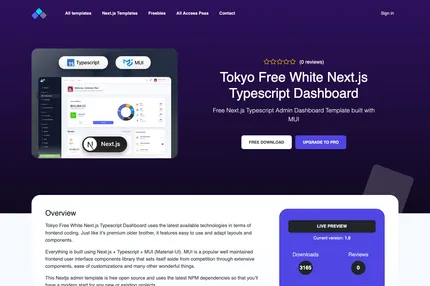 Screenshot of Tokyo Free White Nextjs Admin Dashboard