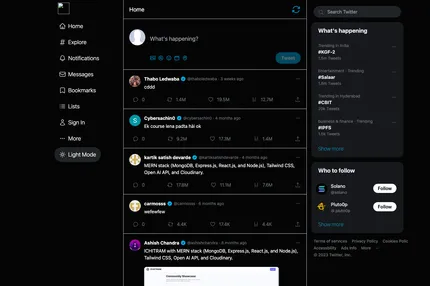 Screenshot of Twitter Clone