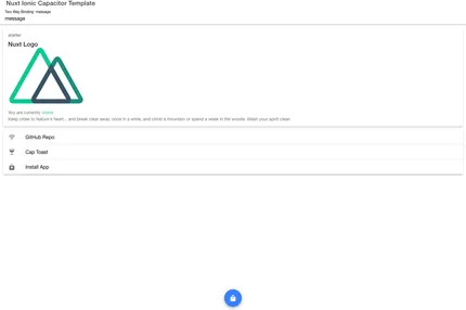 Screenshot of Nuxt Ionic Capacitor App