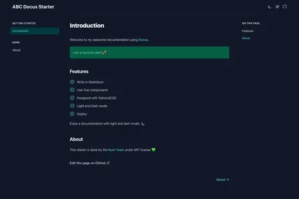Screenshot of Starter Nuxtjs Docus Og