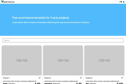 Screenshot of Vuemmerce