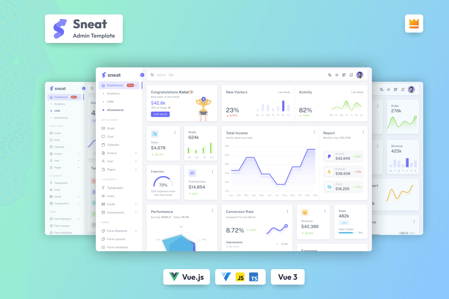 Screenshot of Materio – Vuetify VueJS 3 Admin Template